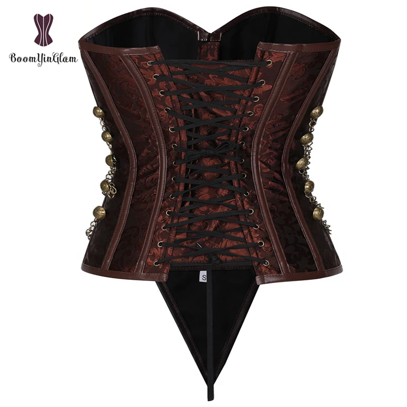 Черно-коричневая одежда в стиле стимпанк женский спиральный стальной семейный