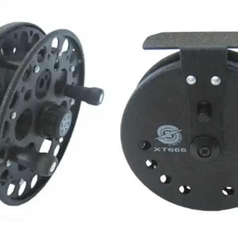 Катушка для рыбалки инерционная  ХТ666 , d90мм, 2 подшипника, 2 режима, краш. металл