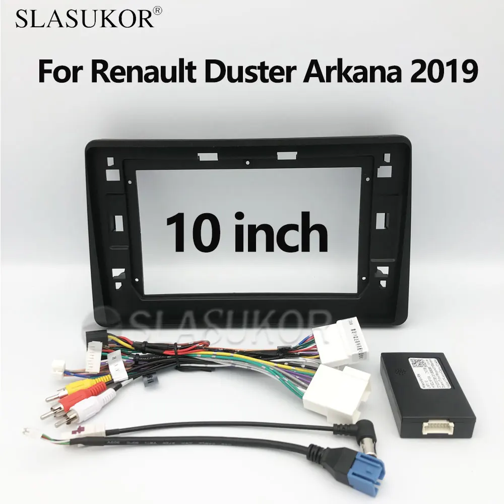 

10 INCH Fascia fit For Renault Duster/ Arkana 2019 Frame Installation Trim Kit Frame Android Radio Dask Kit Fascias Canbus Cable