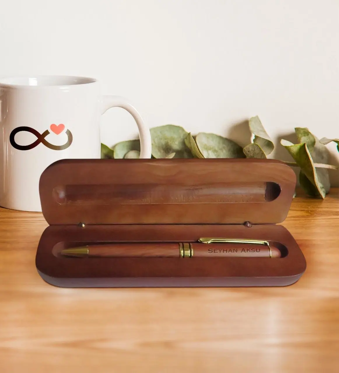 Персонализированные коробки роскошные деревянные шариковые ручки набор