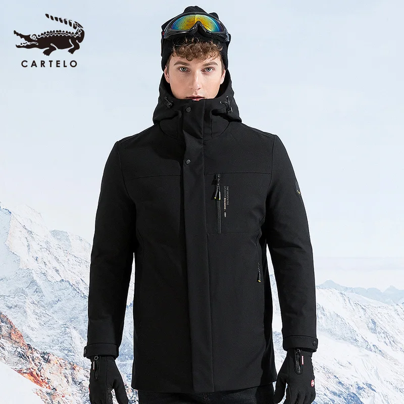 Men's White Duck Down Jacket Winter Liner Detachable Hooded Coat Selected Feather Clothing with Hat for Men 9811 New 2019 | Мужская