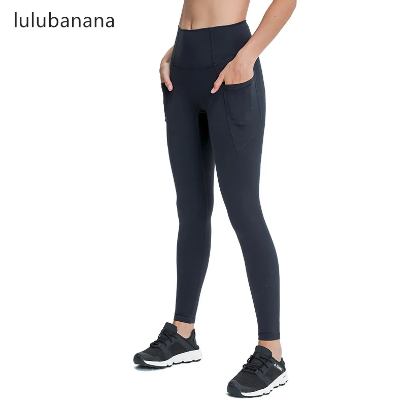 Женские Штаны Для Йоги мягкие Леггинсы для йоги с карманами и высокой талией