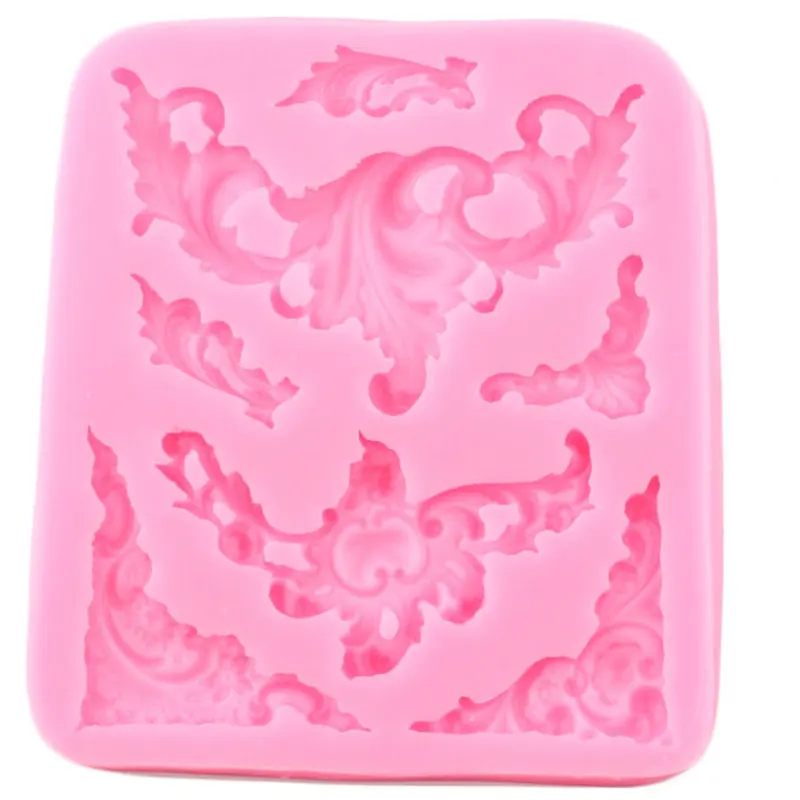Барокко рельеф силиконовые формы рамки торт кайма для мастики свадебный