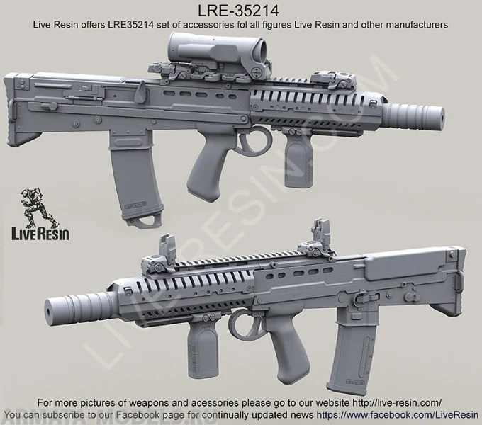 LRE35214 Штурмовая винтовка английского спецназа САС L85A2 SAS CQB с прицелом Elcan Specter OS 4x и