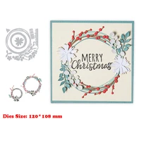 new arrival christmas winter garland metal cutting dies for 2022 scrapbooking festive plants flower stems stencils card making
