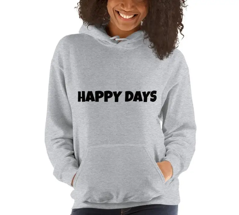 Новое поступление толстовка Sugarbaby с капюшоном Happy Days черная серая женская и