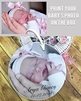 personalized tin box baby shower boy girl custom photo newborn baptism birthday party biscuit chocolate gift boxes no chocolate
