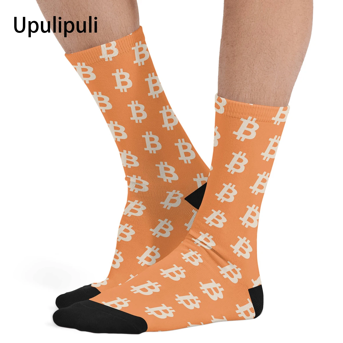 

Cryptocurrency Bitcoin BTC Socks Men's 85% Polyester Novelty Middle Tube Socks Winter Crypto Currency Gift Idea