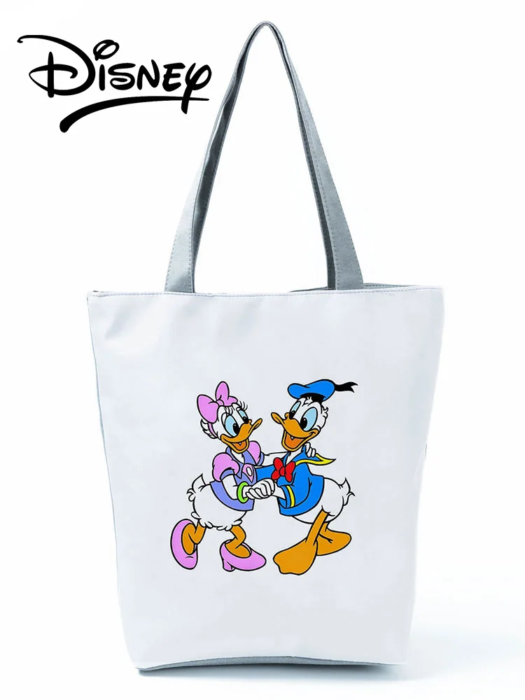 

Disney Donald Duck Handbag High Capacity Cartoon Shoulder Bag Eco Shopping Bag Animation Women Travel Beach Bag Outdoors Packs