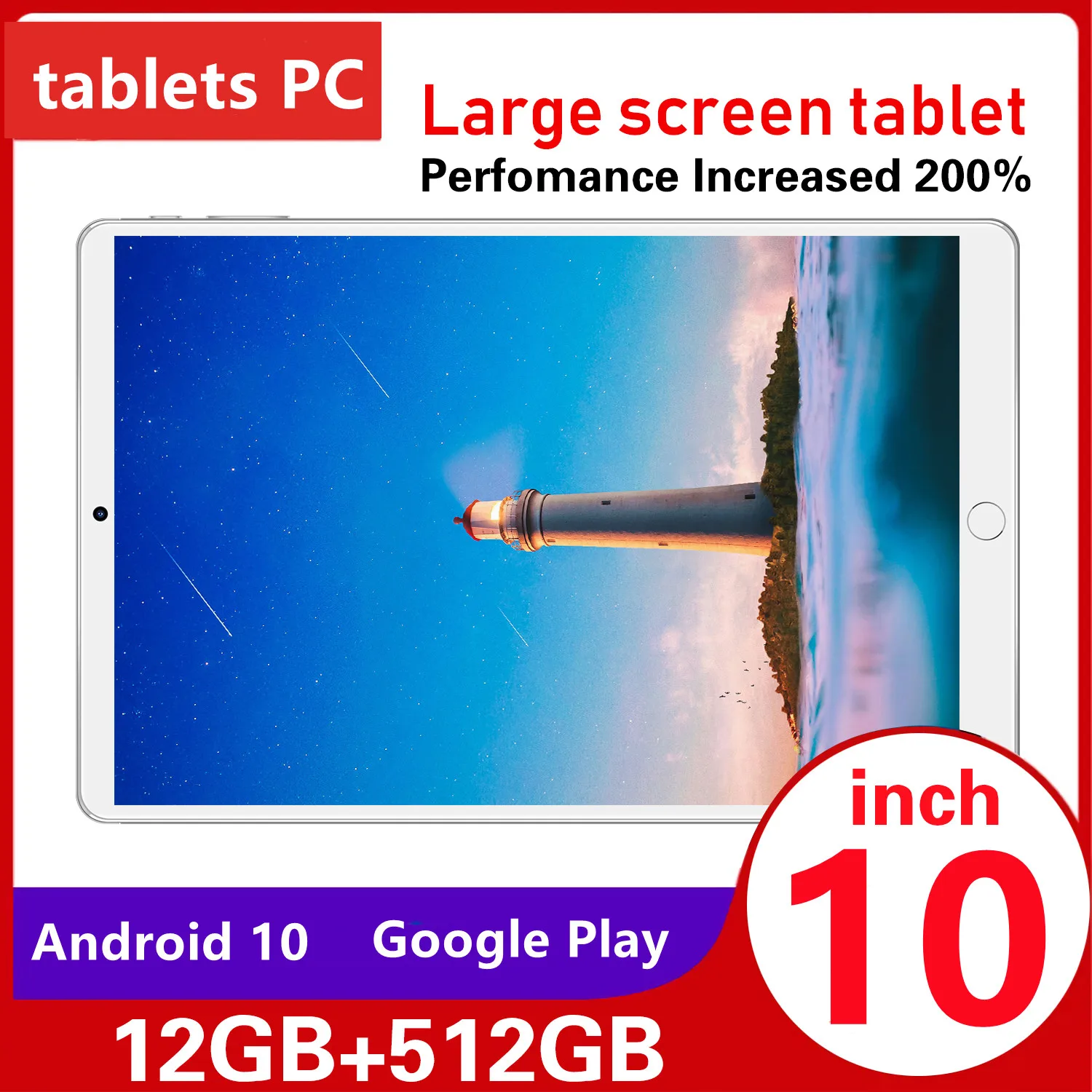 10 inch Speaker Phone Tablet Pad Pro 12GB RAM 256GB ROM 10 Core Tablets Android 10.0 Dual Call GPS WIFI Google Play