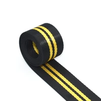1 5 width striped webbing soft nylon webbing charming heavy duty ribbon black yellow bag strap webbing for sewing 135yards
