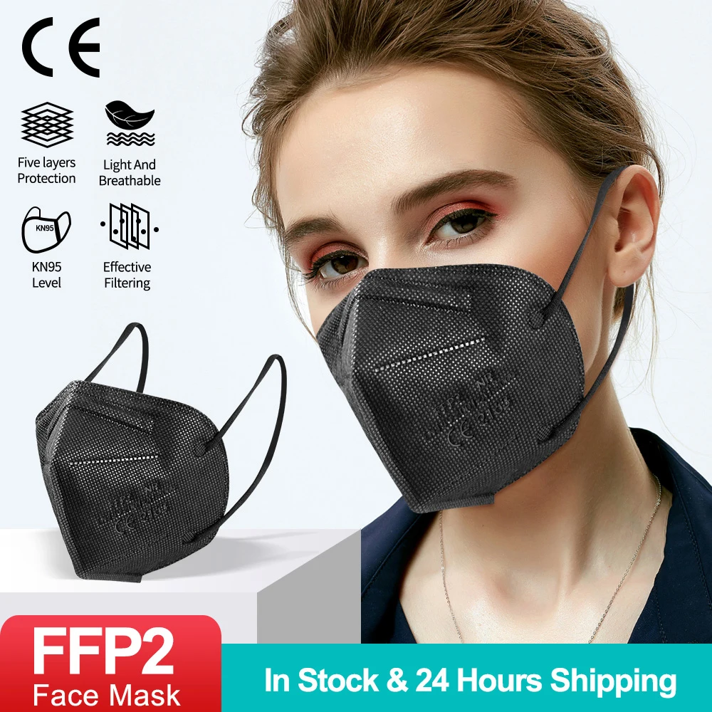 50 шт. фильтрующая маска для лица FFP2 KN95 5 слоев | Красота и здоровье