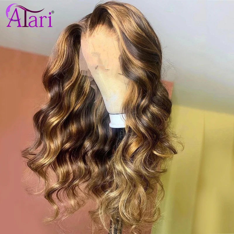 

13x4 Transparent Lace Frontal Wig Highlights 4 30 Body Wave Wigs Honey Blonde Lace Front Wig Brazilian Human Hair Wigs for Women