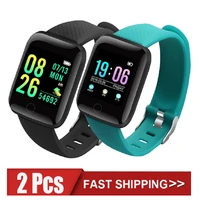 2pcs d13 smart watch men blood pressure waterproof smart sport watch women heart rate monitor fitness tracker for android ios