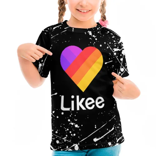Детская футболка 3D LIKE 1 для мальчиков и девочек Легкая Трикотажная с рисунком