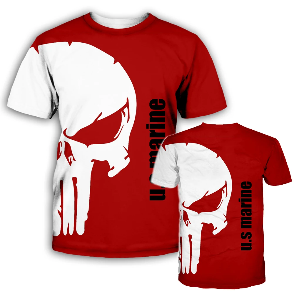 New Popular Hip Pop Men Women T Shirt Punisher Skull 3D Print Fashion Short Sleeve Tshirt Pullover Casual Tracksuits