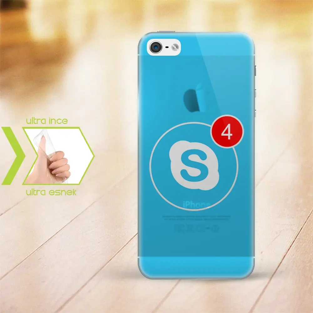 

Personalized iPhone 5-5S Slim Clear Silicone Phone Cover (Skype-1)