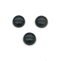 5pcs natural stone genuine black agate cabochons round 341014mm jewelry craft findings for making earrings ring