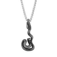 316l stainless steel snake evil pendant necklace for men women creative gothic punk animal personality male jewelry gift party