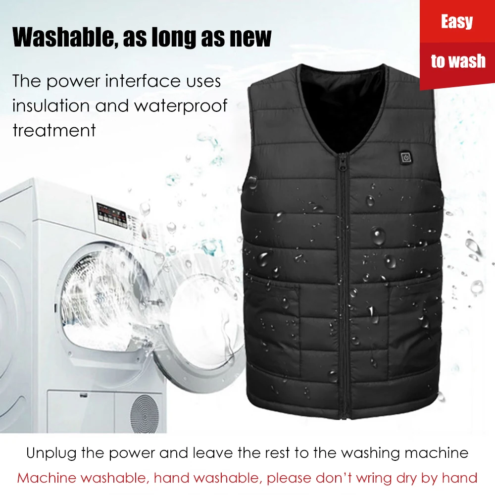 10 Zone Self-Heating Vest Unisex USB Charging Heating Cotton Jacket Anti-Static Washable Outdoor Fishing And Skiing