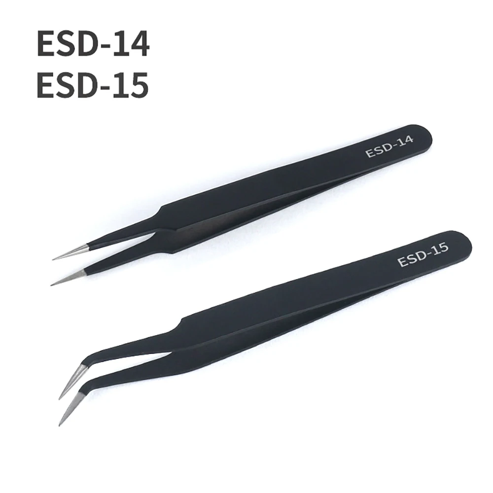 2pcs Antistatic Tweezers Accuracy Stainless Precision Tweezer For Mobile Repair Electronic Jewelry Eyebrow Clips Tool Set - купить по
