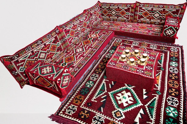 

Corner Floor Sofa Set / Arabic Floor Seating Sofa / Arabic Majlis / Oriental Couches / Sofa for Living Room / Rug / Arabic Jalsa