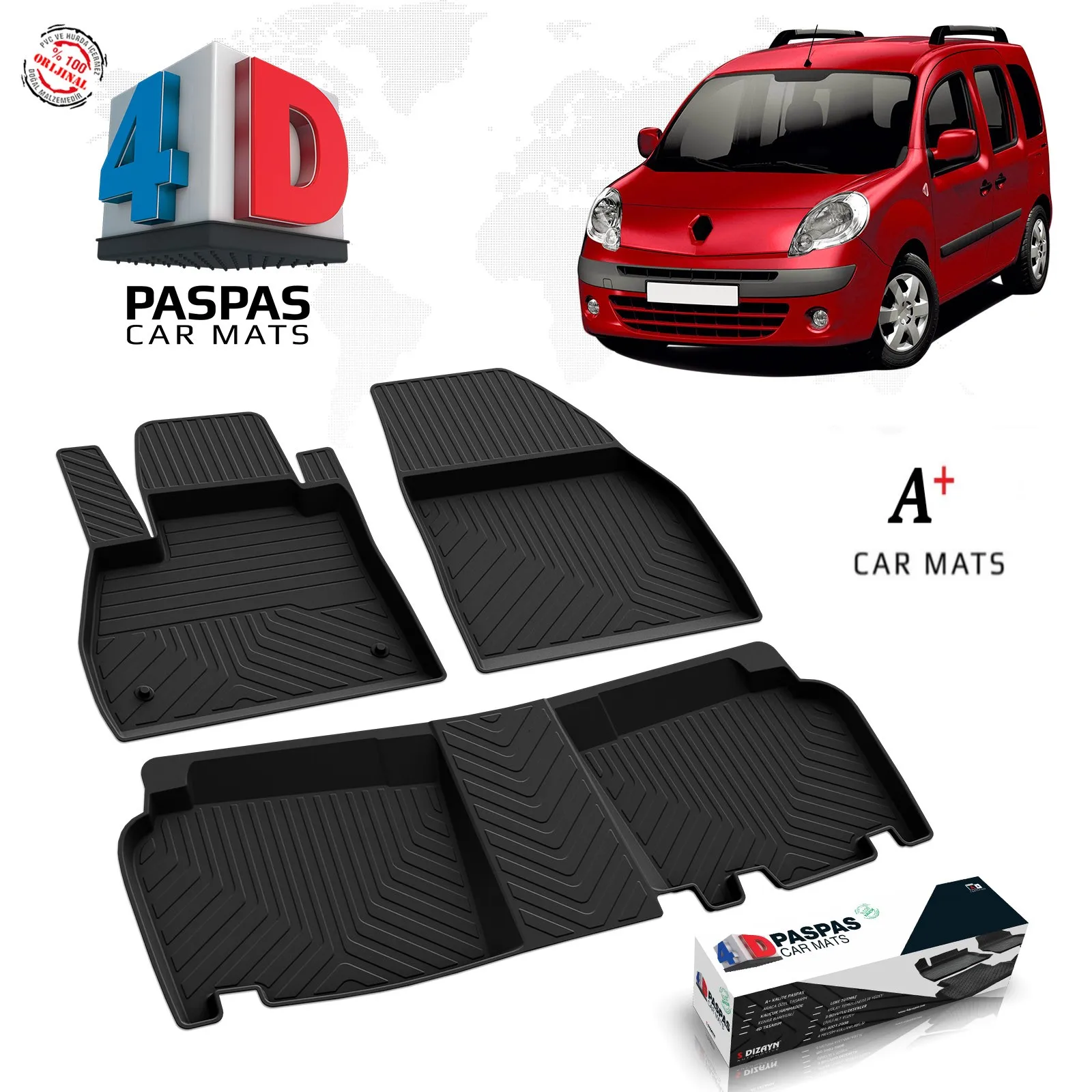 

Для Renault Kangoo 4D, Швабра для бассейна 2008 и выше A +, качественный нескользящий базовый барьер, Легкая очистка, коврик с шипами