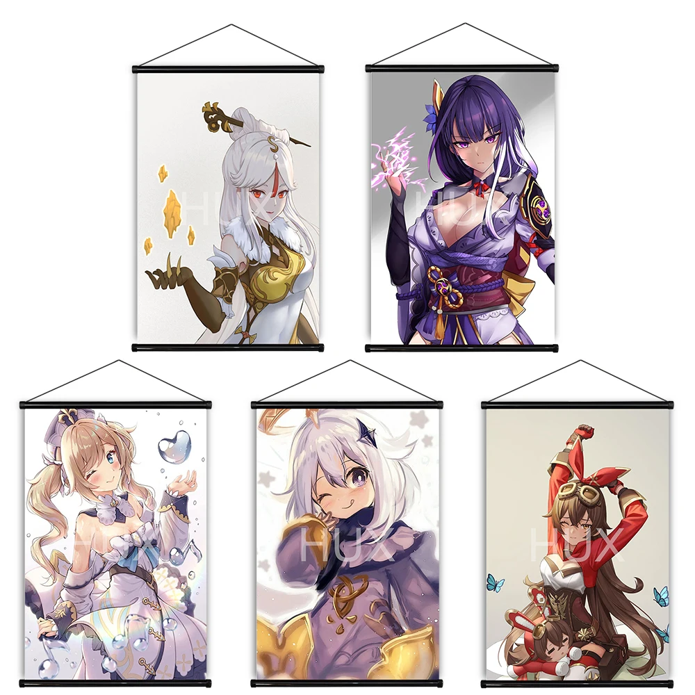 

Video Game Genshin Impact Figure Quality Canvas Painting Scroll Pictures Prints Cuadros Decorativos Wall Art Modern Mural Gift