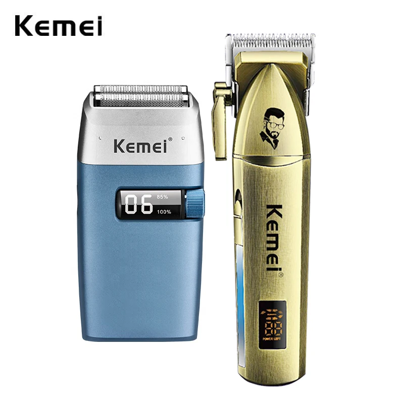 

Kemei 6374 Professional Hair Clipper Electric Shaver Fade Razor Precision Blade Trimmer Barber Haircutting Kit for Blending Cuts