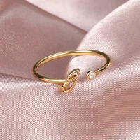 a to z gold color initial letter rings for women fashion simple capital letter open adjustable ring copper punk metal jewelry