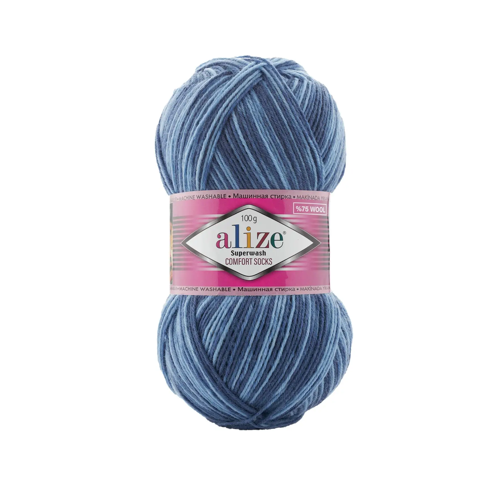Пряжа Alize Superwash 100 (Ализе супервош 100) 75%SW Шерсть/25% Полиамид 100гр/420м 5 шт в уп |
