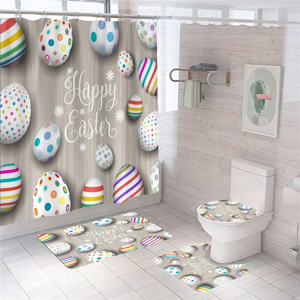 

Шторы для ванной из полиэстера с пасхальным рисунком в виде яйца, 180 Х200