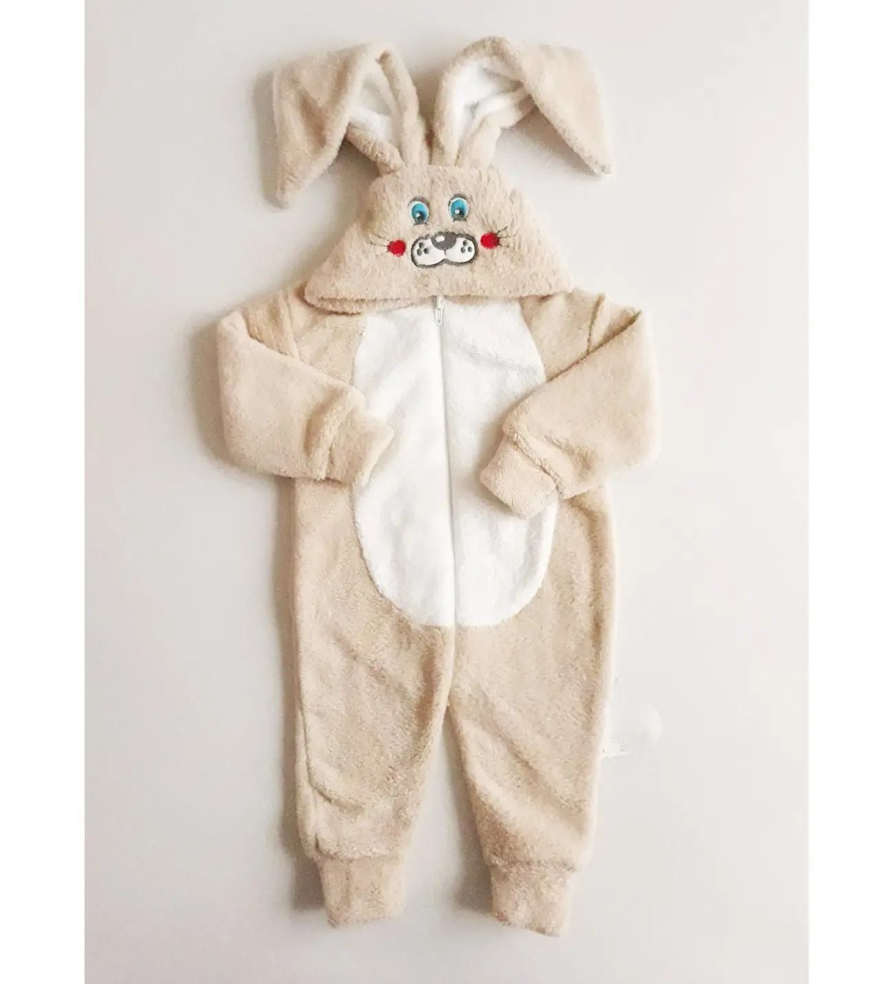 Girl/Boy Baby Plush Jumpsuit Ecru Color Rabbit Figure 2022 Winter Fashion Soft Good Quality
