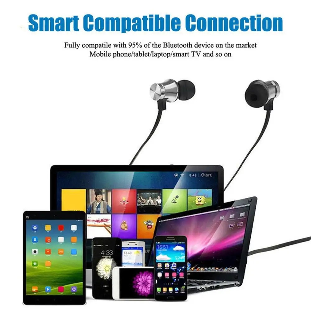 Bluetooth V4.2 магнитные беспроводные наушники спортивные вкладыши гарнитура с