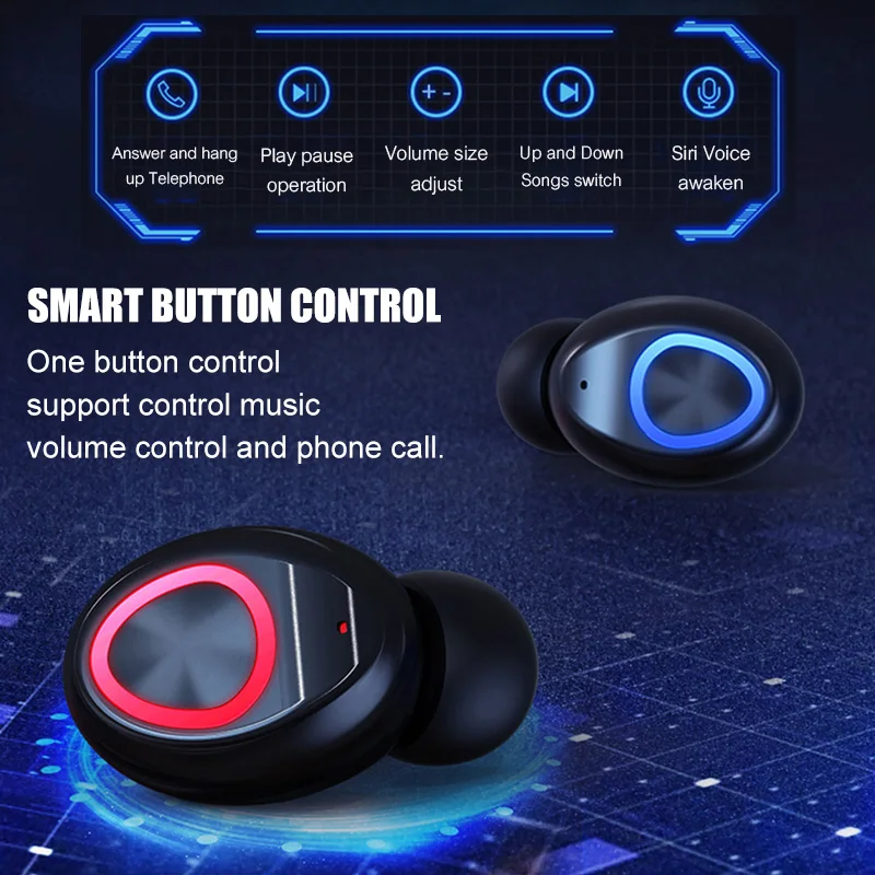 TWS Bluetooth наушники с микрофоном светодиодный дисплей беспроводные Bluetooth наушники водонепроницаемые шумоподавляющие гарнитуры