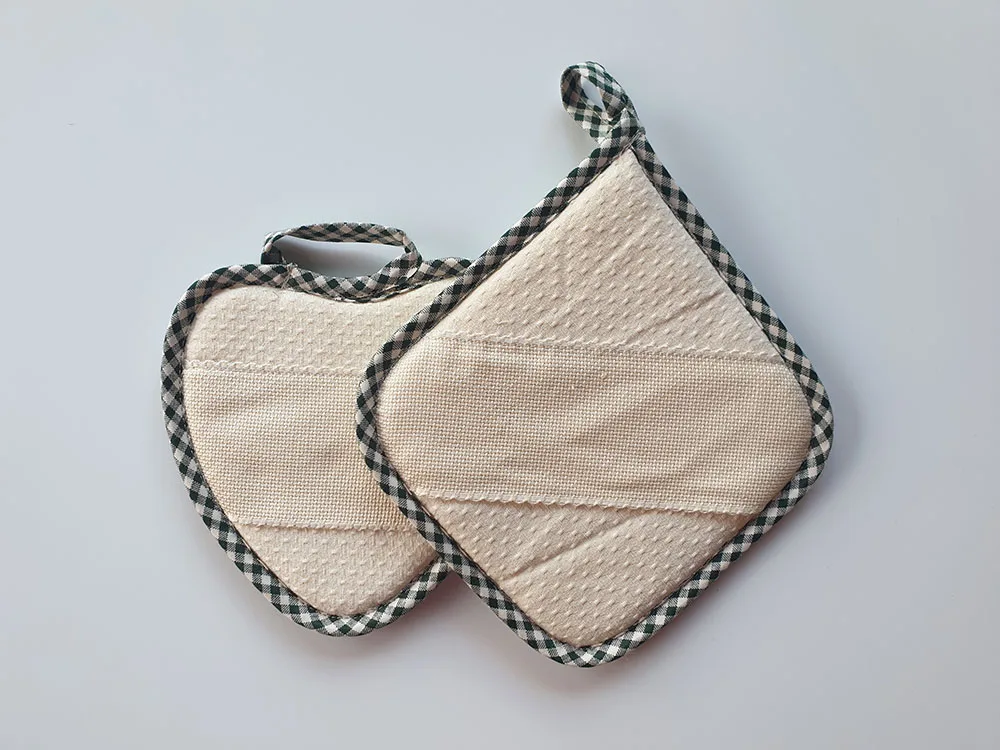 PRESINE DA CUCINA набор 2 PEZZI CON BORDO COLORATO в 6 цветах INSERTO IN TELA AIDA 100% COTONE | Дом и сад