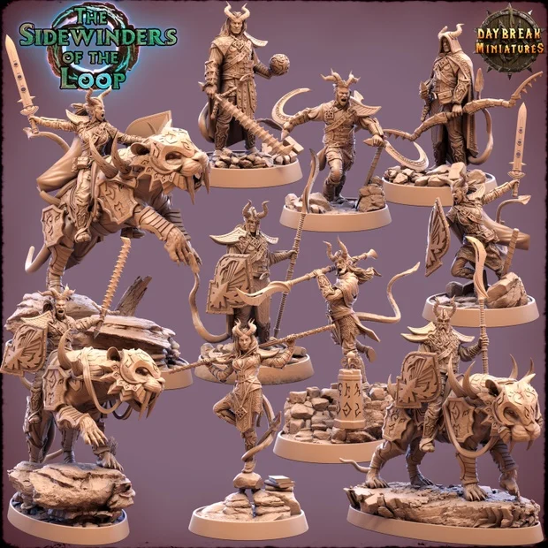 10 фигурок из набора The Sidewinders of the Loop | Tieflings DnD