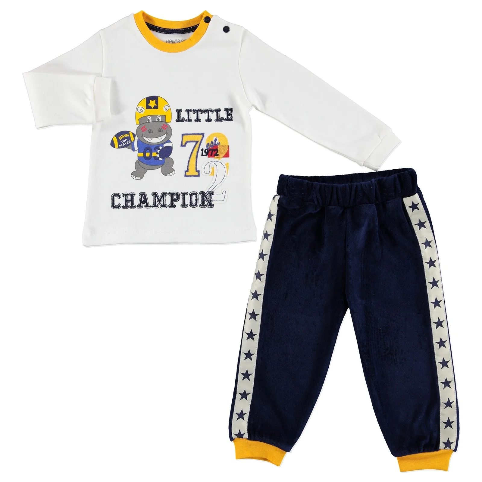 Детский Бархатный спортивный костюм ebebek HelloBaby Little Champion| |