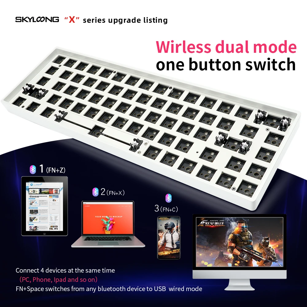Комплект механической клавиатуры SKYLOONG GK68 GK68XS 68% с клавиатурой на заказ RGB горячая