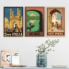 Винтажные дорожные постеры и принты с индийским пейзажем, художественная Настенная картина на холсте в юго-восточном Азии, картина для декора гостиной, спальни
