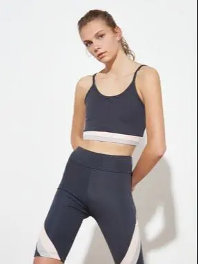 

Gray Color Blocky Biker Sports Leggings 2021 Women 'S Clothing Teenage Outerwear 2021 Spring Summer Collection