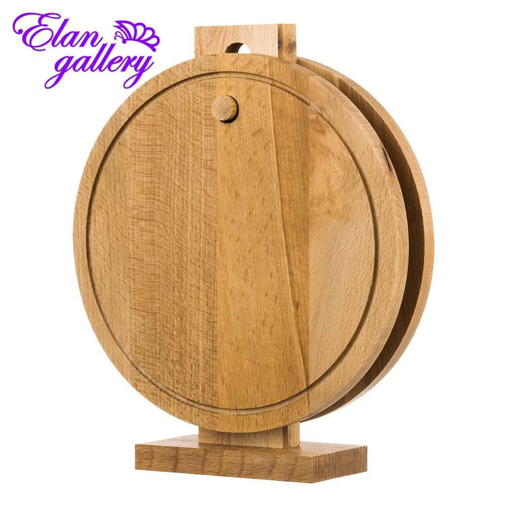 Комплект из 2 досок 25х25х1 4 см Elan Gallery круглый на деревянной стойке | Дом и сад