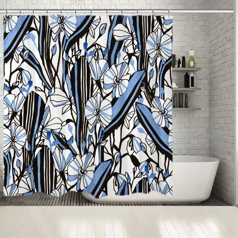 Занавески для душа с рисунком орхидеи экзотические джунгли натуральный цветок