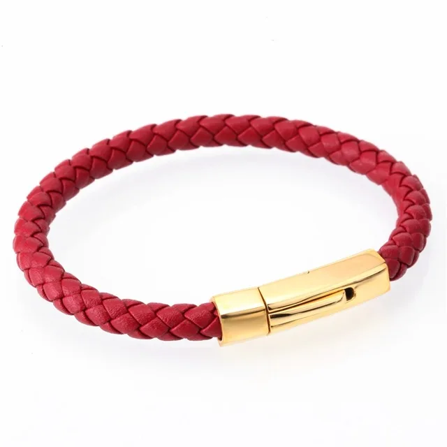 

ENZO RED LEATHER BRACELET 332061358