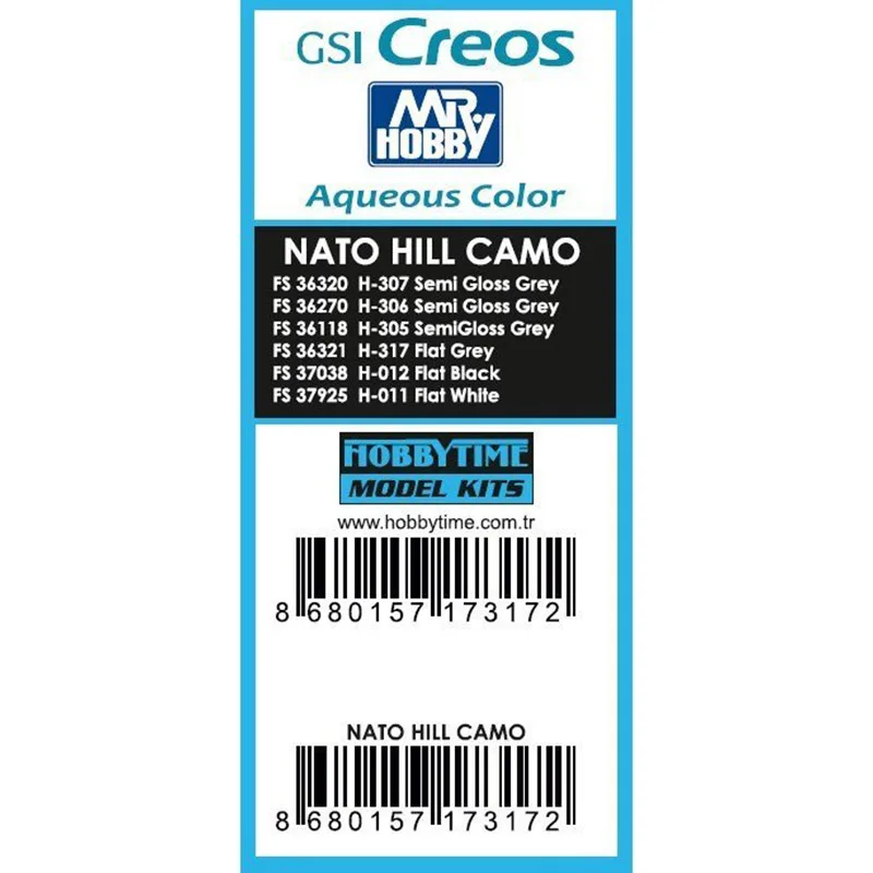 

Hobbytime 318 Gunze Sea Camo Paint Set-6 × 10 ml.