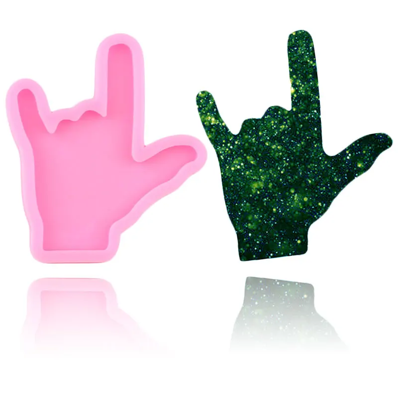 Shiny Silicone I Love You In Sign Language Hand Molds DIY Keychain Epoxy Resin for Pendant Jewelry Decorative Craft Mold | Дом и сад