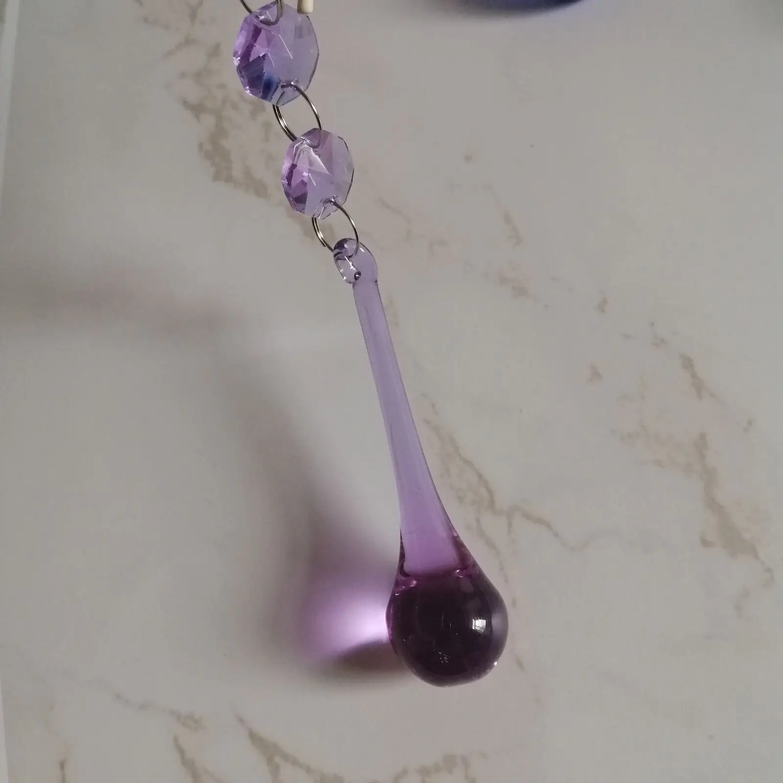 

5 шт., Хрустальные подвесные призмы 135 мм в форме капли дождя 80 мм с 2 восьмиугольными бусинами