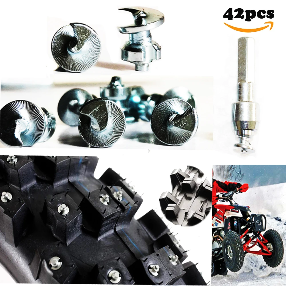 42pcs Shoes Spikes Track &amp Cross Country Studs Tyre for Bicycle Boots Motorbik car snow studs fatbike Screw in | Автомобили и