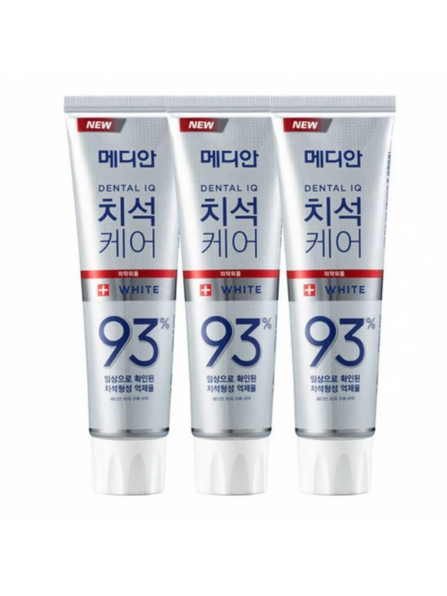 Отбеливающая корейская зубная паста Amore Pacific Median White 93% Toothpaste 120 гр*3 шт. КОРЕЯ.