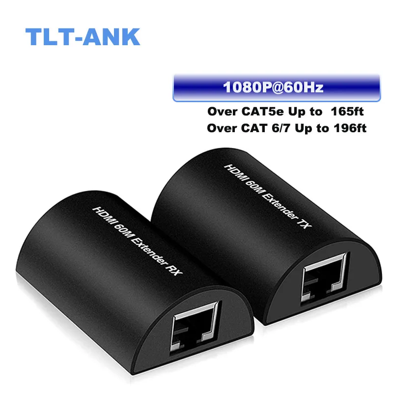 1080 футов/60 м HDMI удлинитель Full HD 6/7 P Ethernet адаптер через один Cat 5e/кабель поддержка 3D